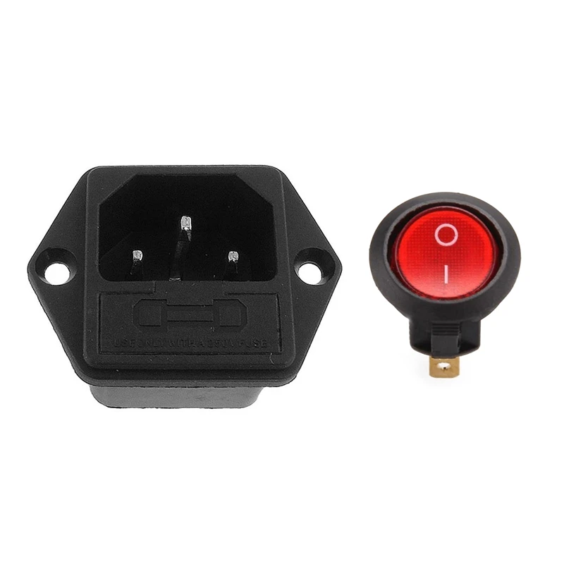 2IEC 320 C14 штекер типа винта панель разъем с держателем предохранителя и тумблер