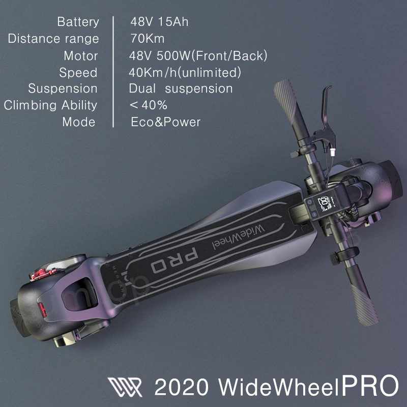 Электрический скейтборд Mercane WideWheel PRO 1000 Вт 48 В двойной двигатель дисковый тормоз