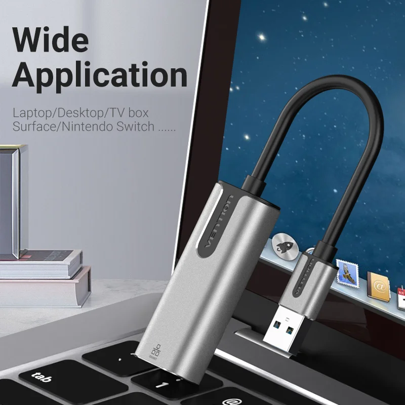 Vention USB Ethernet адаптер 3 0 для RJ45 хаб ТВ ноутбука переключатель телеприставка патч Lan