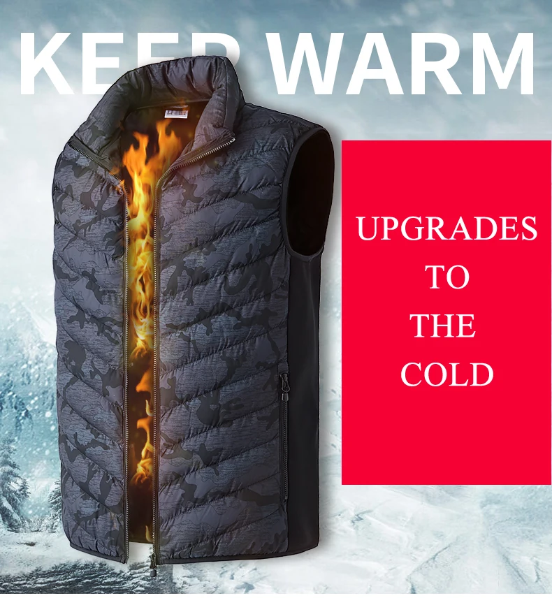 Мужские спортивные теплые жилеты Mountainskin с USB-зарядкой и умным подогревом VA627 |