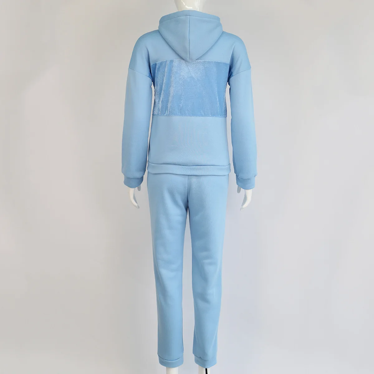 

Fashion Women's Suit New Spring Casual Hooded Collar Pullover Solid Color Pocket Loose Regular Trousers Two-piece Suit Donsignet