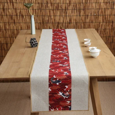 New Patchwork Joyous Fish Table Runner Natural Cotton Linen Chinese style Xmas Wedding Party Tea Cloth Dining Mat | Дом и сад