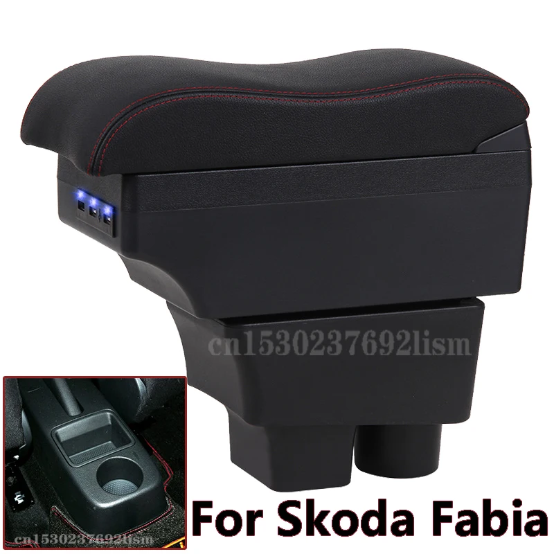 

Для Skoda FABIA подлокотник 2008-2014 ящик для хранения ящик для автомобиля с подлокотником интерьер Запчасти модифицированные детали Запчасти авто аксессуары для ванной комнаты с USB СВЕТОДИОДНЫЙ светильник