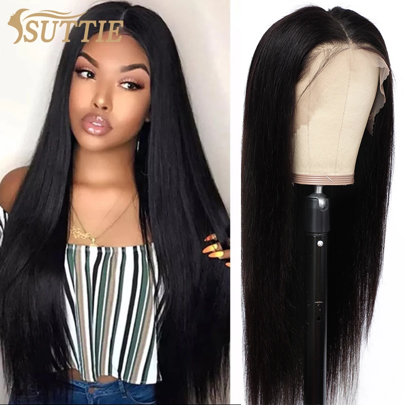 

Transparent HD Lace Frontal 13x4 Human Hair Wigs Brazilian Straight Pre plucked Front Wigs For Women Cheap Wig