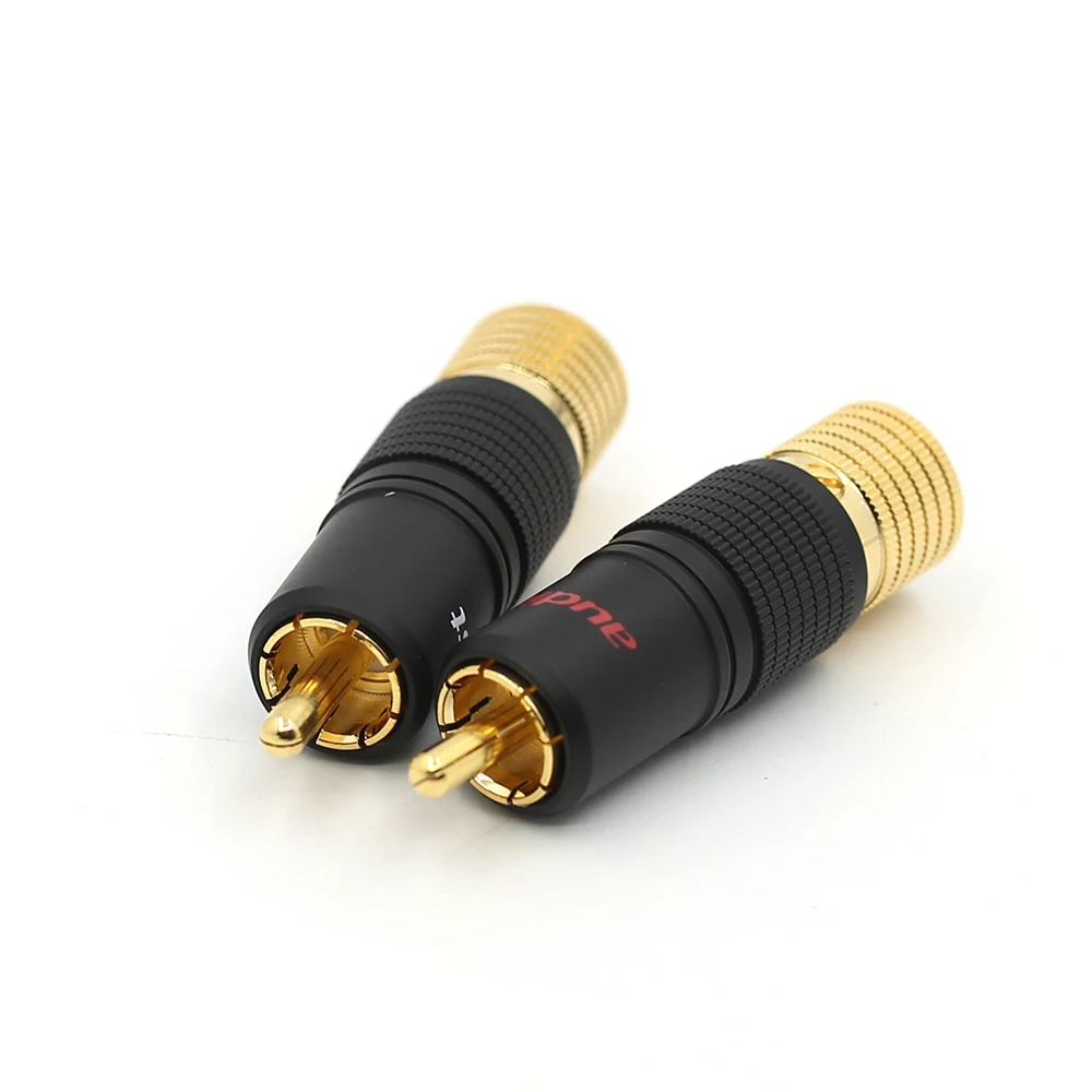 Hi-Fi аудио 24K позолоченный винт с блокировкой RCA штекер кабель динамик разъем |