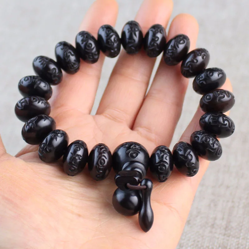 13-15 мм резная ручка OM персиковые деревянные бусины тибетский буддийский