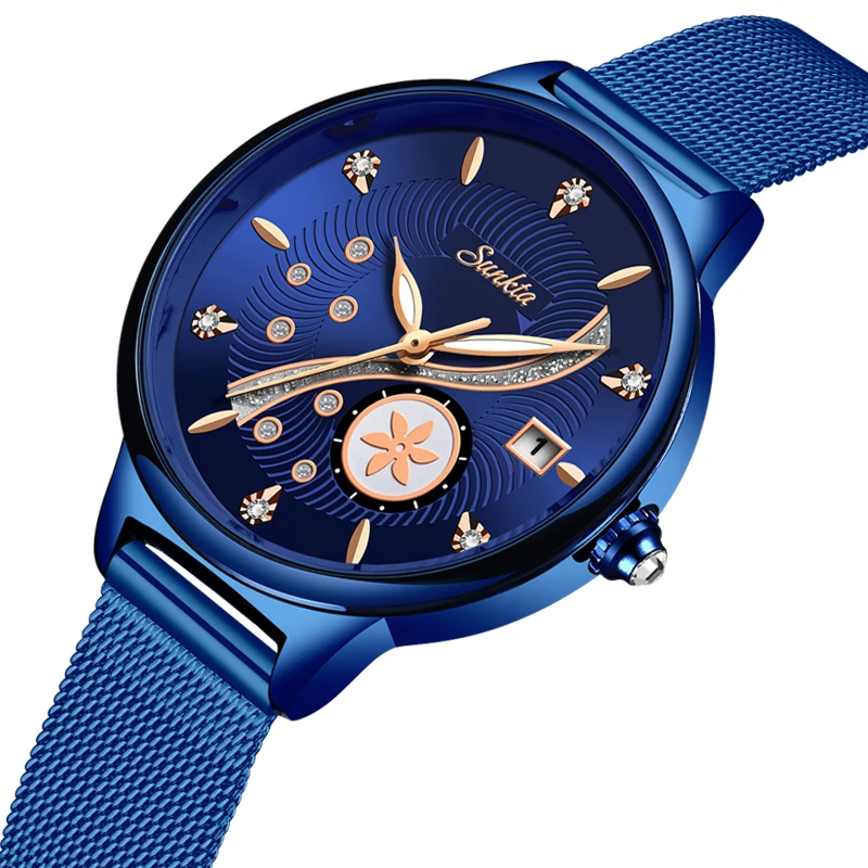 Часы наручные SUNKTA женские кварцевые роскошные брендовые ультратонкие