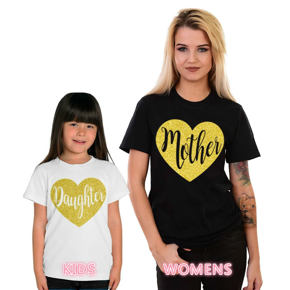 

Mother Daughter Matching T-shirts Glitter Family Tops Mom Life Mothers Day Matching Family Outfits Gift