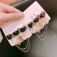 luxury brand design number 5 flower tassel chain brooch woman party wedding camellia brooches