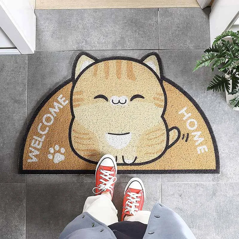 

Cartoon Sand Scraping Dust Door Entrance Mat Hallway Kitchen Bath Non-slip Rug Dust Removal Carpet Wire Loop Footpad Doormat
