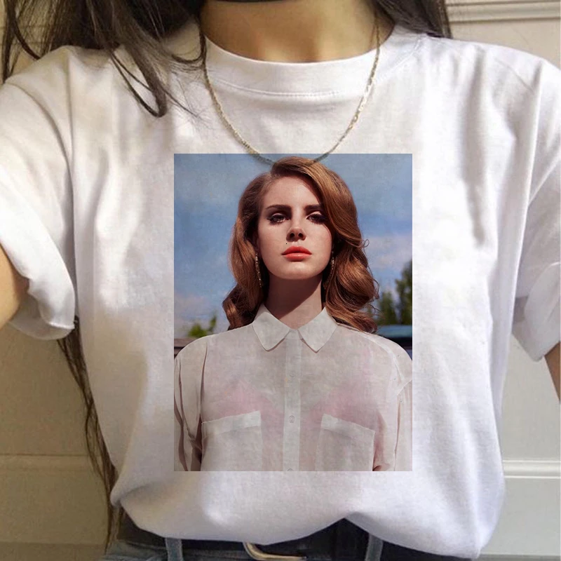 

Lana Del Rey Harajuku Ullzang T-shirt Women Funny Print Fan T-shirt 90s Aesthetic Pattern T-shirt Korean Top Women T-shirt