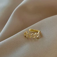 10pcs wholesale ins style gold color zircon alloy fake no pierced earcuff earrings clip earring women gift