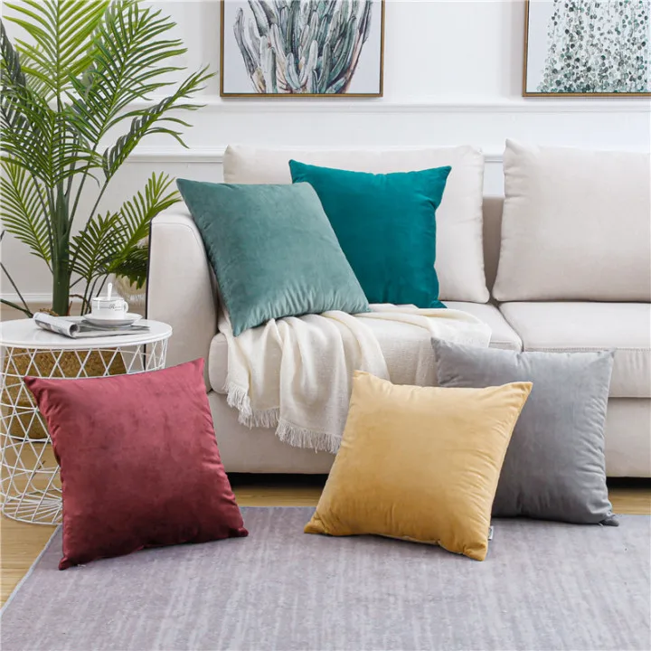 

Super Solid Color Velvet Pillowcases Soft Cushion Covers For Sofa Bed Car Home Throw Pillow YokiSTG Cushion Covers