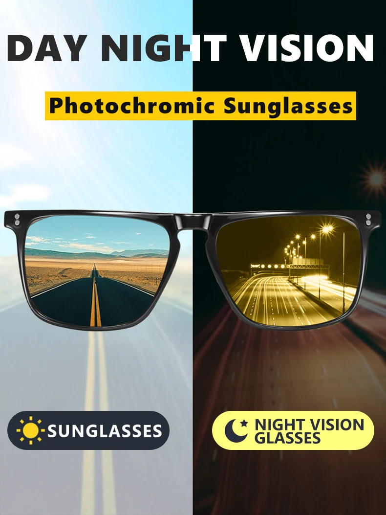 Brand Designer Rivet Square Photochromic Polarized Sunglasses Tony Stark Men Unisex Retro Sun Glasses Women gafas de sol hombre