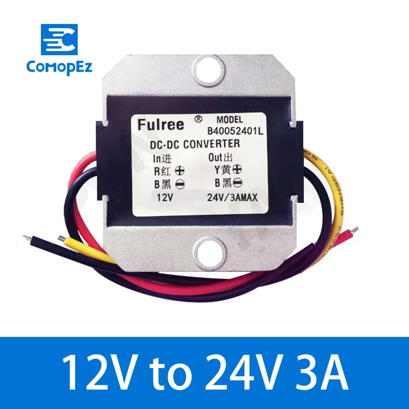 Преобразователь постоянного тока 12 V-24 V 1A 2A 3A 5A 8A 10A 12A 15A 20A 21A 25A Водонепроницаемый шаг вверх импульсный повышающий стабилизатор Напряжение постоянного/переменного тока постоянного тока в постоянный преобразователи - Цвет: 12V to 24V 3A
