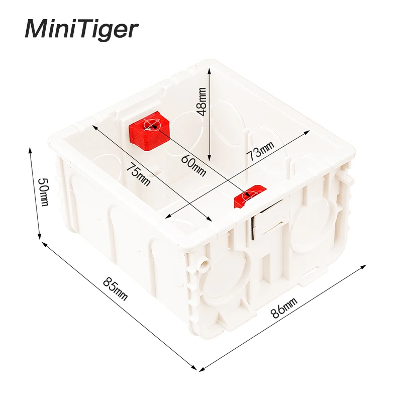 Minitiger Монтажная коробка для 86*86 мм настенный сенсорный выключатель и USB розетка