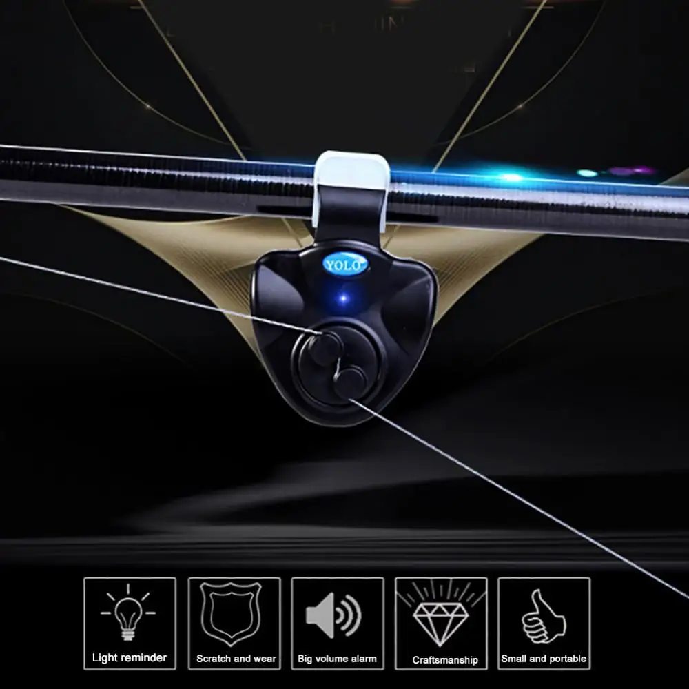 

Electronic LED Light Fishing Rod Fish Bite Sound Alarm Bell Alert Tool
