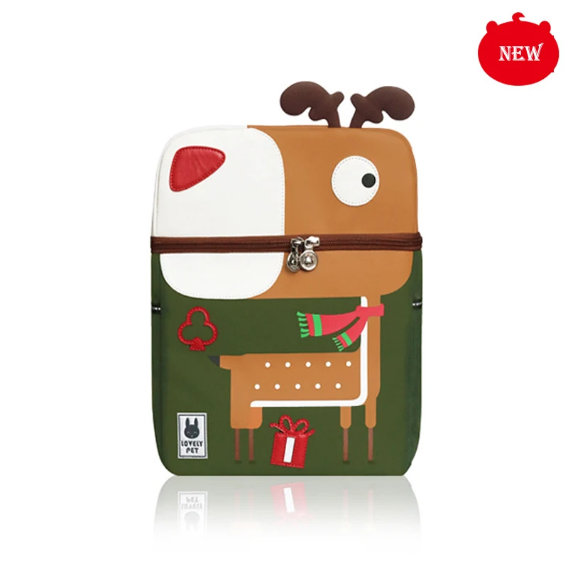 2-Big-Sika deer Детский рюкзак милый 3D мультфильм Динозавр анти-потеря Единорог напечатанный детский сад ортопедический школьный портфель для девочки мальчик детская сумка - Цвет: 2-Big-Sika deer