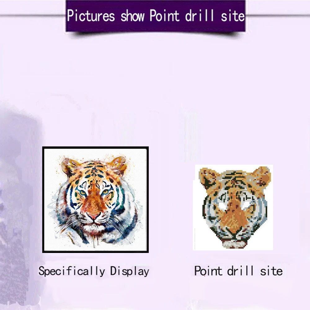Алмазная 5D картина сделай сам с тигром мультяшное животное круглая мозаика узор