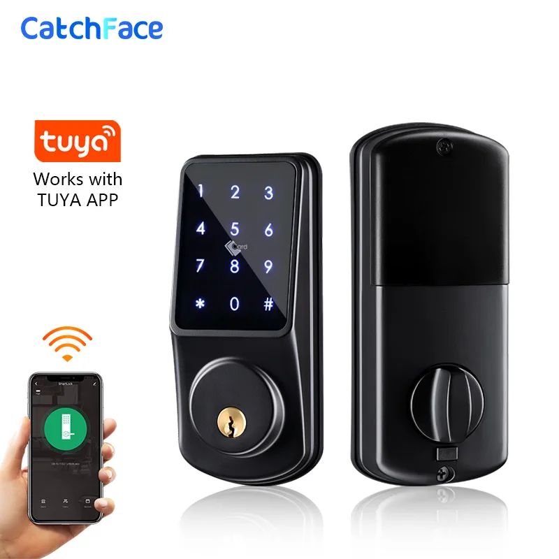 

Tuya APP Electronic Door Lock WIFI Keyless Entry Door Lock With Digital App IC Card Mechanical Key Home Mortise Lock