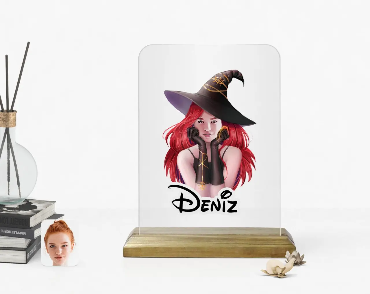 

Персонализированные ведьма карикатура деревянная стойка каркаса надежный специальная конструкция хорошее качество сюрприз дорогой друг ...