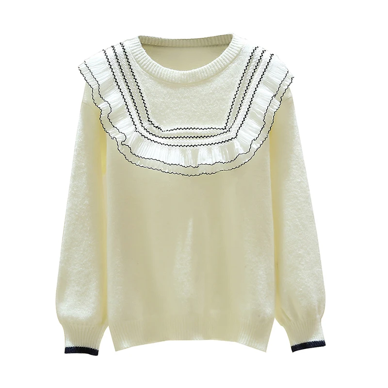 

Autumn and winter 2020 new lace short sweater women's loose wear Korean lazy sweater foreign style top