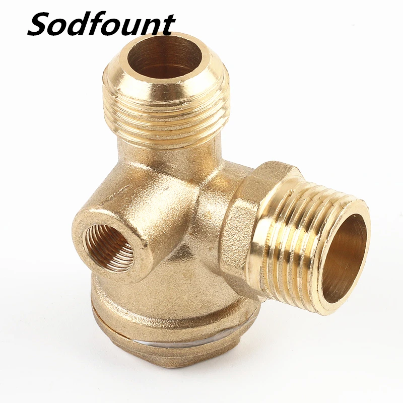

1pcs Small air pump oil-free silent air compressor machine accessories copper three-way check valve 10X20X20mm