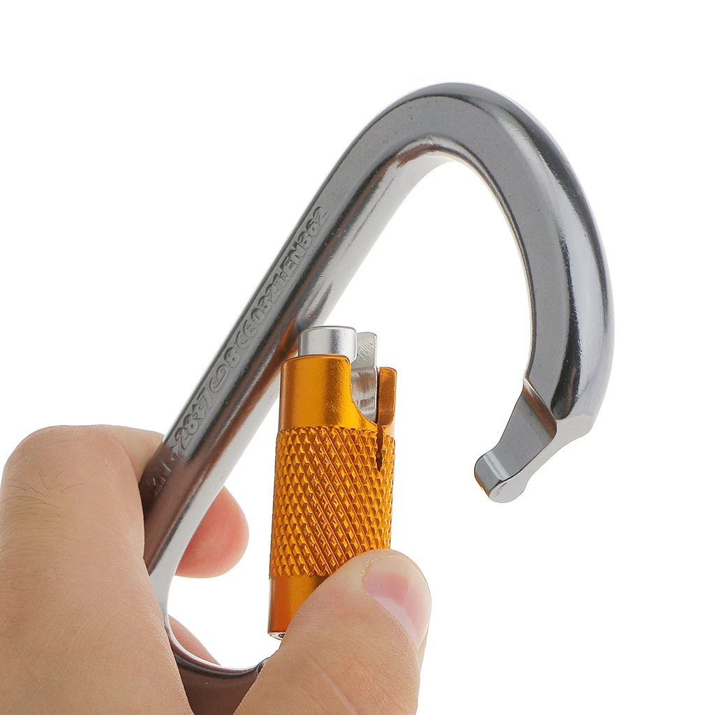 

28KN Aluminium Carabiner Screw Locking Keychain for Rock Climbing Rappelling