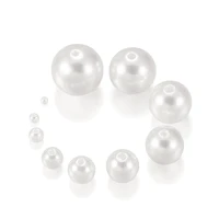 10 400pcs 3mm 20mm fashion straight with hole imitation pearl bead loose acrylic round beads for diy jewelry making supplies