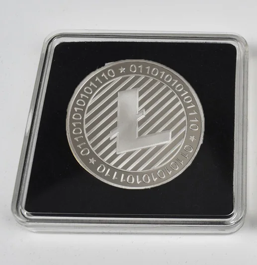 Позолоченные физические битконы Casascius Бит монета BTC Litecoin пульсация Eth художественная коллекция прозрачная акриловая упаковка монета - Цвет: silver LTC with case