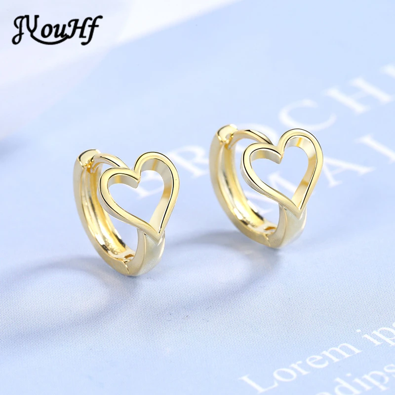 JYouHF милые серьги кольца в форме сердца для женщин модные маленькие золотые