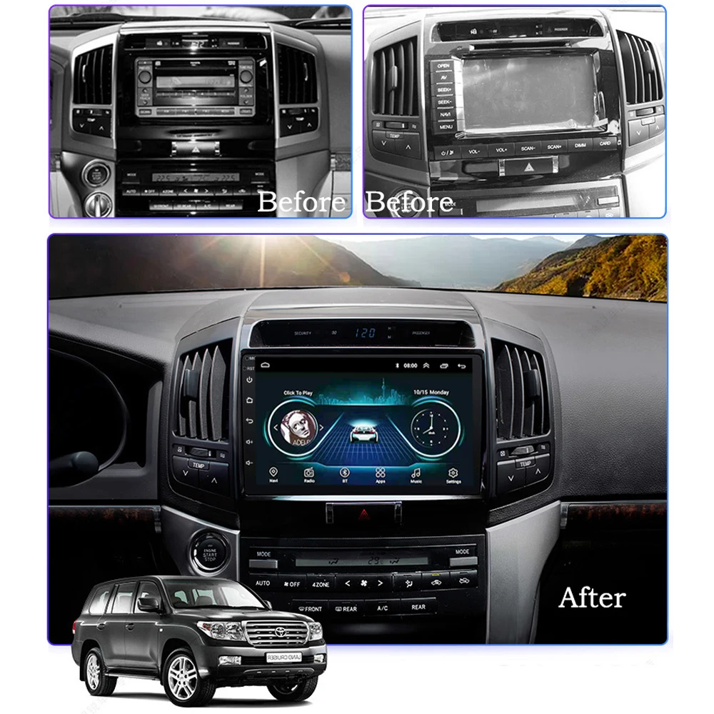 Для Toyota land cruiser 2007-2012 автомобильный DVD Радио Android 8 1 10 &quotgps навигация Поддержка