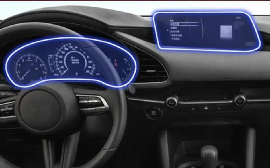 Car TPU Navigation Protector Sticker Door Handle Bowl Cover  Instrument Panel Screen Protector For Mazda 3 Alexa 2020