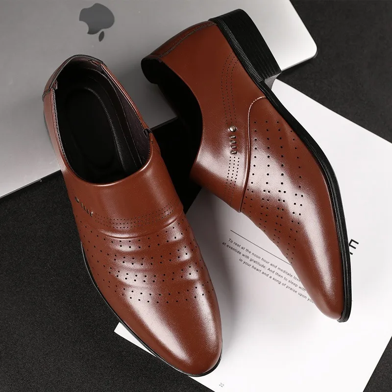 Туфли Mazefeng мужские кожаные роскошные брендовые дышащие мокасины без застежки