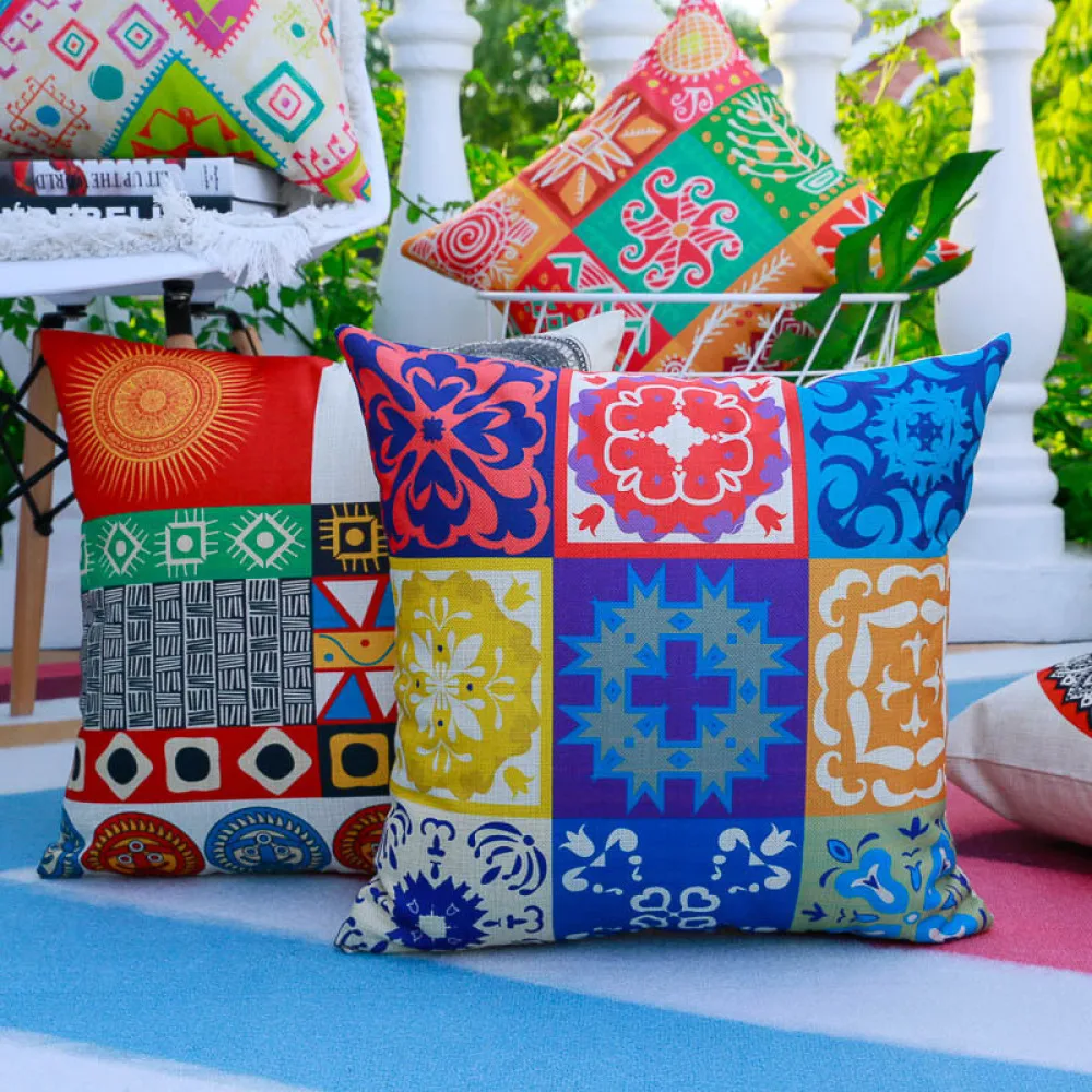 

Boho Cushion Cover 45x45 Pillow Case For Sofa Living Room Floral Pillow Covers Decorative PillowCase Ethnic Cushion Cover