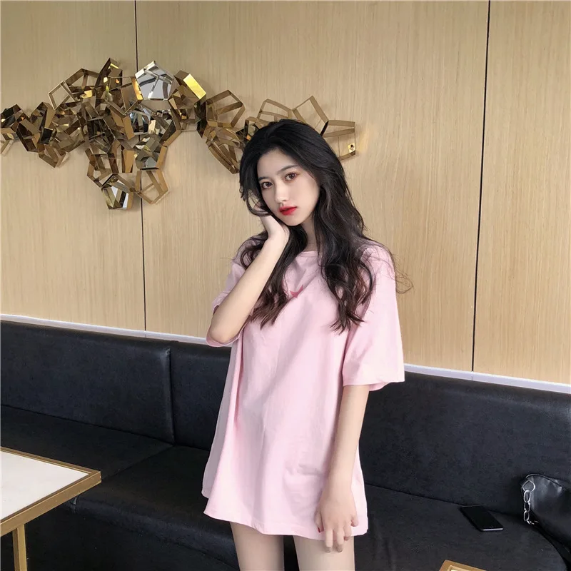 

2021 Summer New Style Short Sleeve Women's Star Printed Versatile Casual Loose-Fit Round Neckline T-Shirt