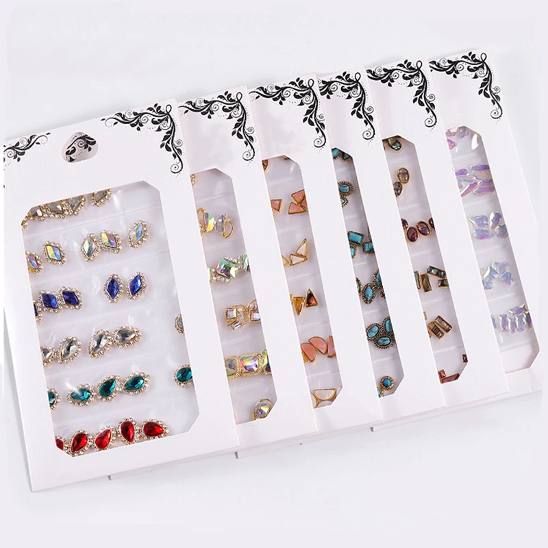 Разноцветные стеклянные стразы смешанные цвета плоский задник AB наконечник 3D