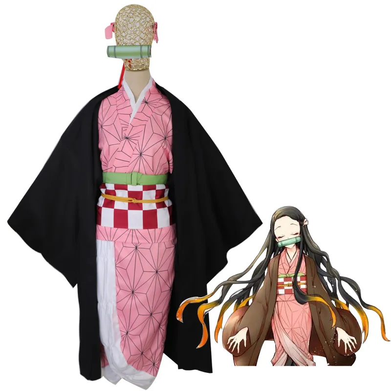 Костюм для косплея из аниме рассекающий демонов кимоно но м/ф no Yaiba Kamado Tanjirou Nezuko
