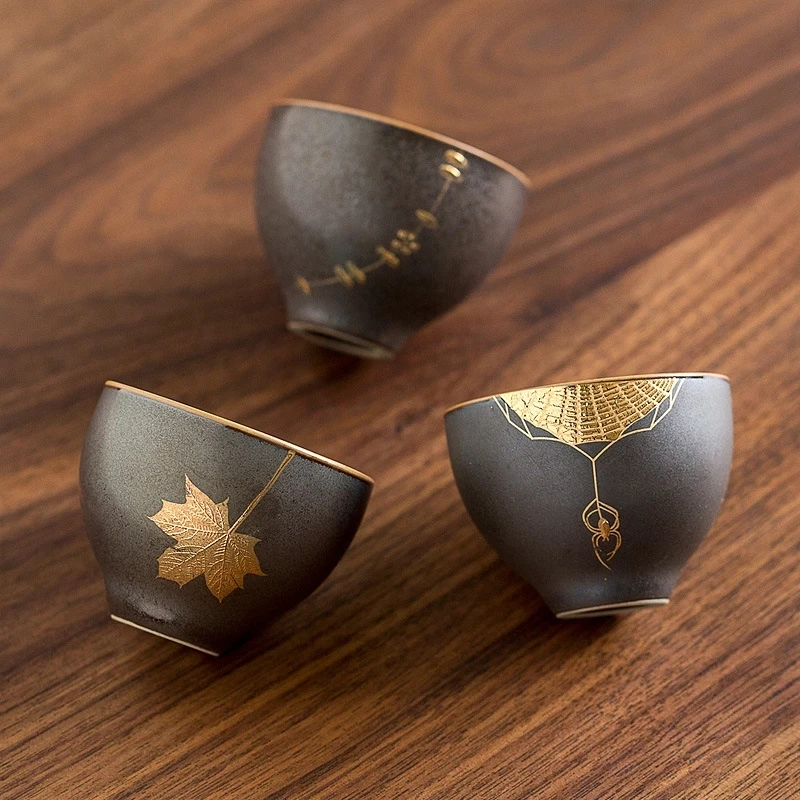 Высокое качество Ретро ржавчины с двойным остеклением Золото керамическая чашка