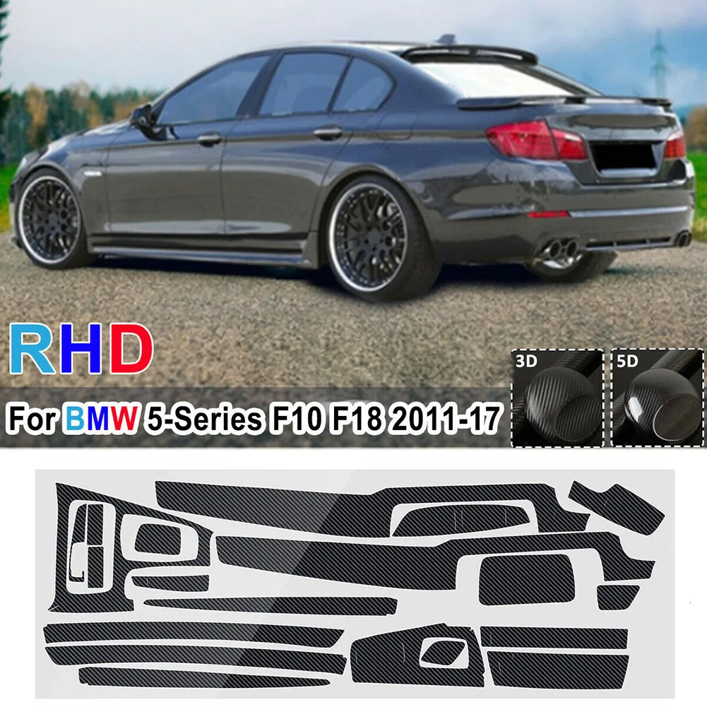 

For BMW 5 Series F10 F18 Interior Sticker Interior Matte Carbon Fiber Replacement Replaces Vinyl