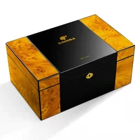 cohiba large capacity cigar display humidor cabinet cedar wood cigar case cigar box with hygrometer humidifier fit 150 cigars