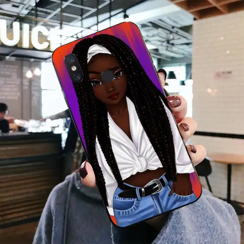 

FHNBLJ Black African Art Phone Case Cover for Xiaomi 5 6 plus 6x 8 8se 8lite 9 9se 5x 10 pro Note10lite