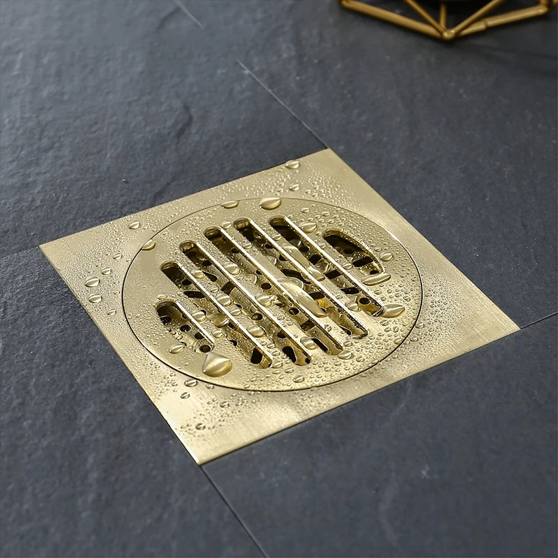Латунный напольный Слив для душа матовый золотой сливной дезодорант ванной
