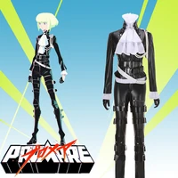 anime promare lio fotia cosplay costume mens womens black faux leather jacket cool top pants gloves leggings belt shirt