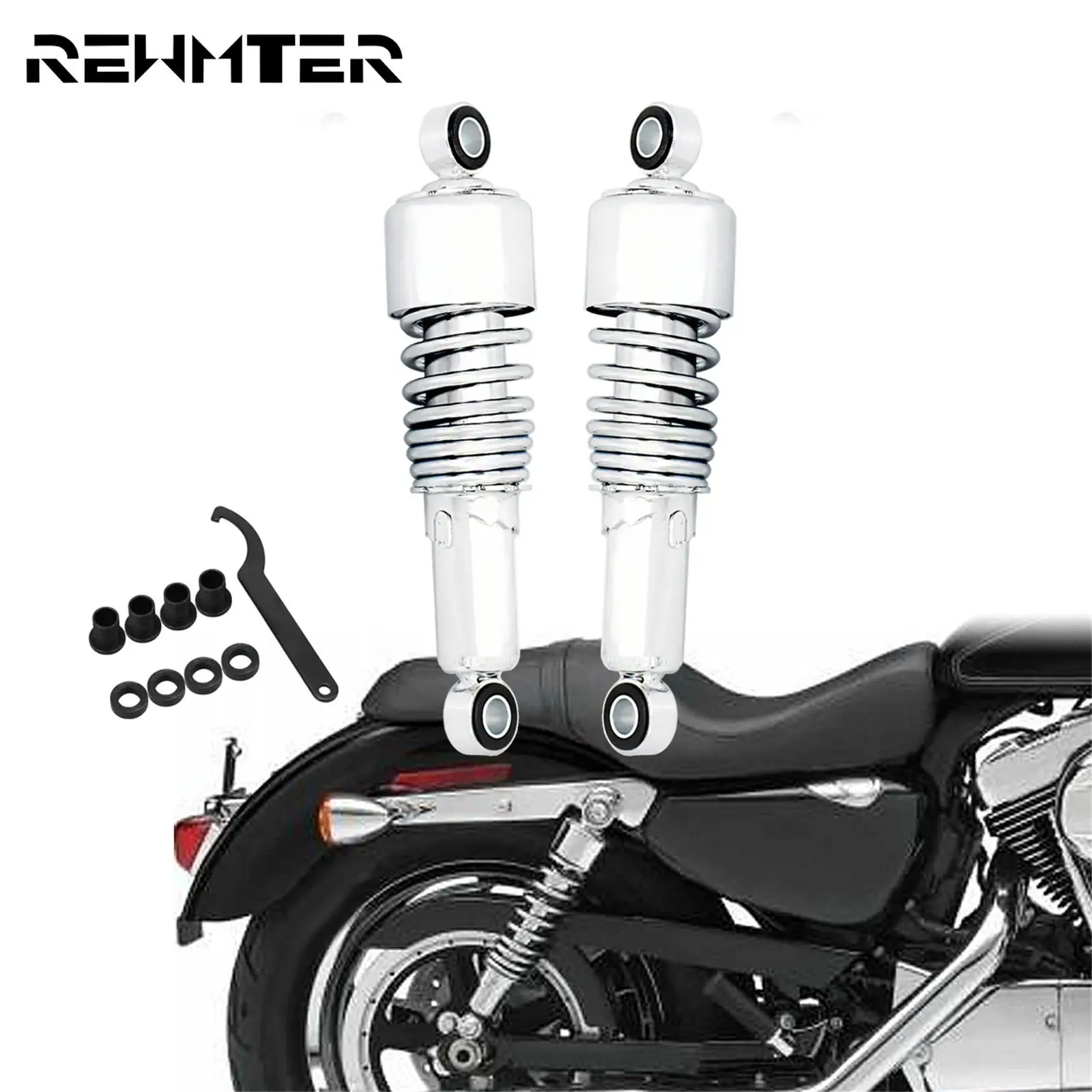 Motorcycle Universal Chrome Rear Shock Absorber Lowering 267mm/10.5