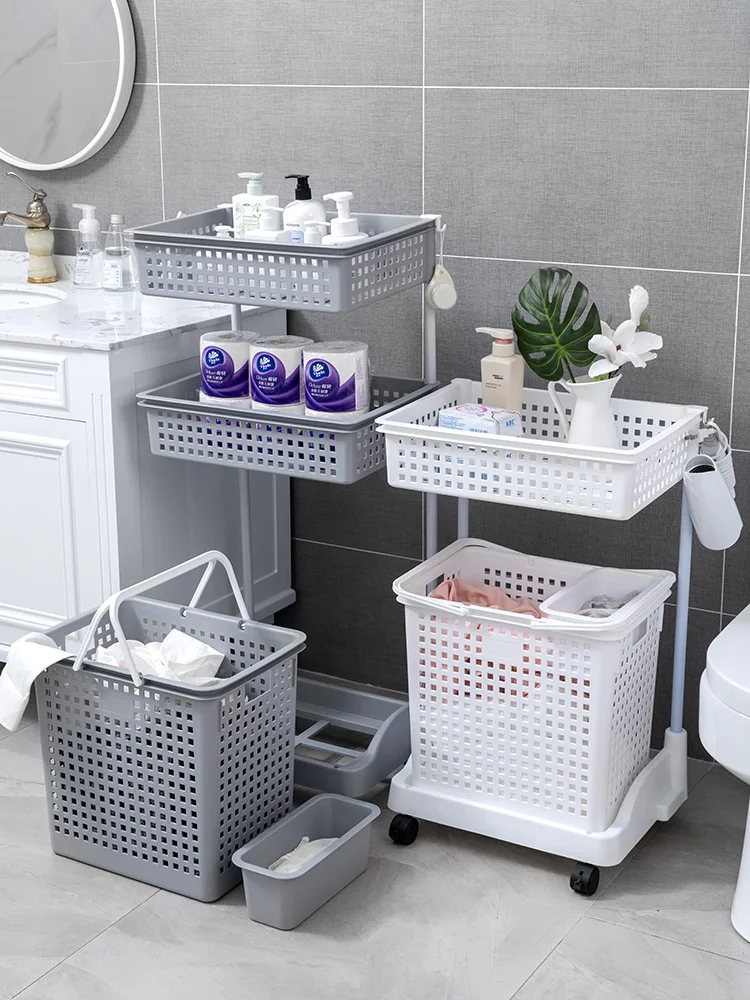 Однотонная Экологически чистая пластиковая корзина для белья в японском стиле