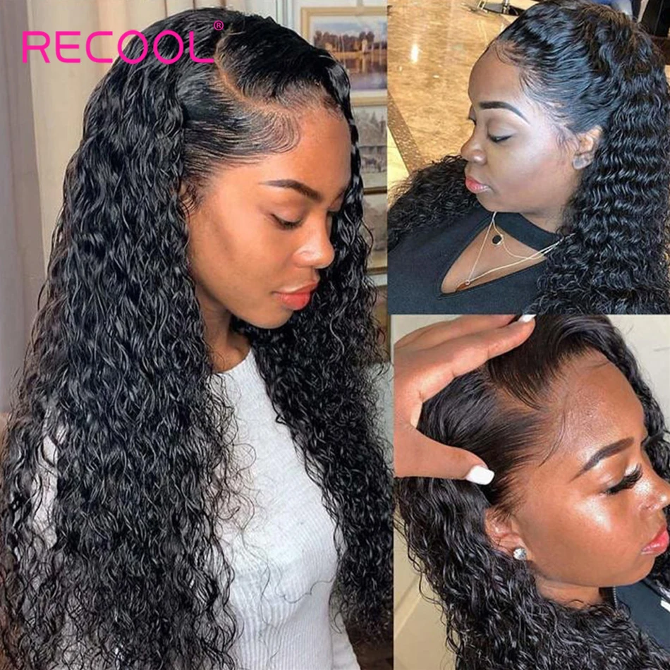 Recool кудрявые человеческие волосы парик 13x6 парики из человеческих волос на фронте