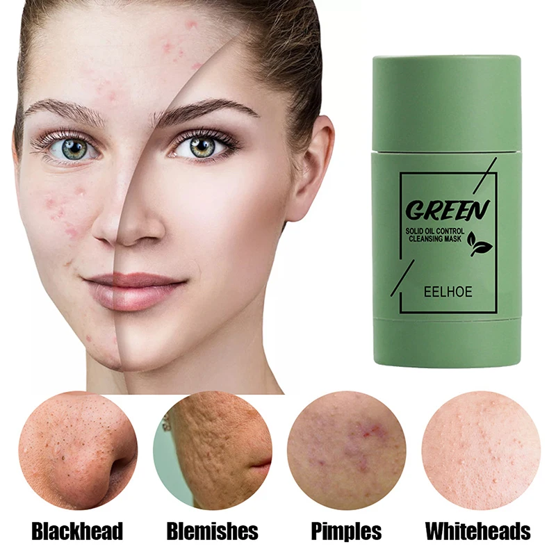 Green Tea Face Mask Stick Cleansing Face Mask Mud Whitening Moisturizing Purifying Face Masks Clay Oil Control Skin Care