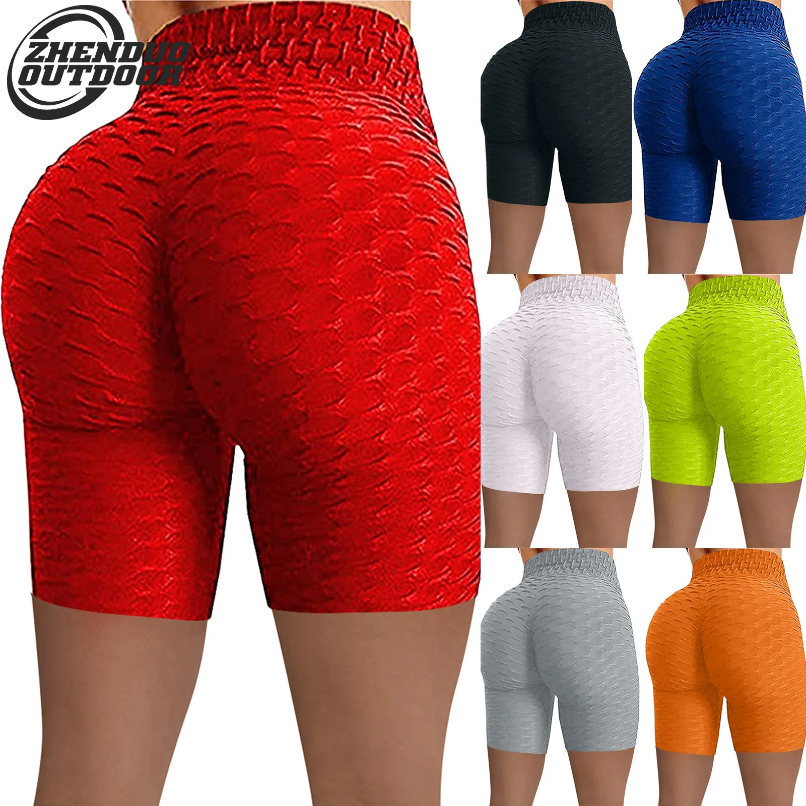 

Women Sports Pant Peaches Hip Lifting High Bounce Breathable Yoga Pants Stretch Shorts Elastic Waist Polyester