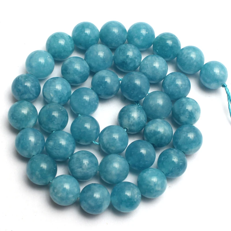 Blue Chalcedony Натуральный круглый тигровый глаз Амазонит гранат Агаты ангелит кварц Лава бусины для самостоятельного изготовления ювелирных изделий браслет аксессуары 15'' - Цвет: Blue Chalcedony